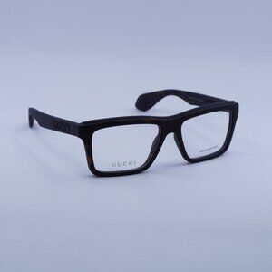 Gucci GG1573O 002 Eyeglasses Matte Dark Havana 55mm Rectangle Frame